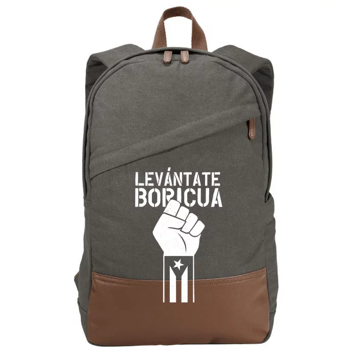 Levantate Boricua Ricky Renuncia Puerto Rico Cotton Canvas Backpack