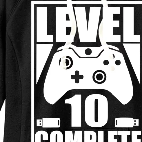 Level 10 Complete Video Gamer 10th Birthday Women's Fleece Hoodie