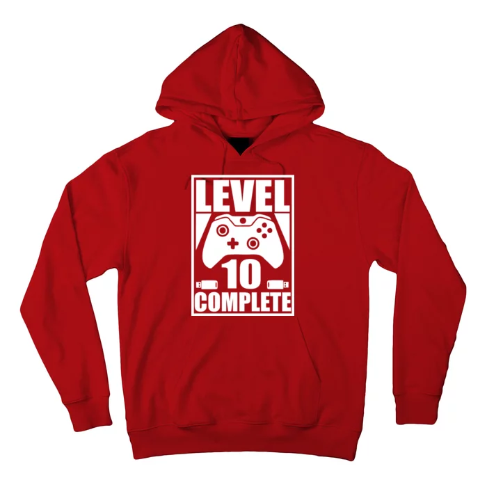 Level 10 Complete Video Gamer 10th Birthday Hoodie