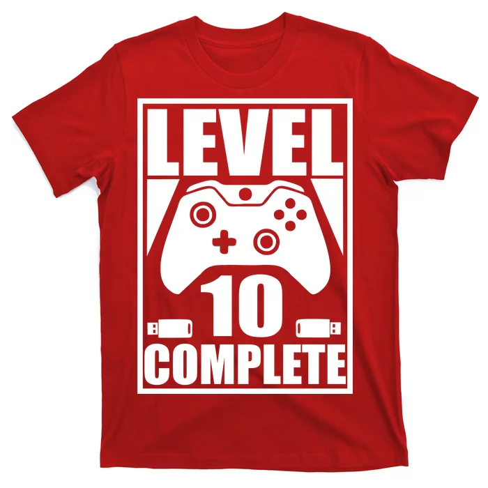 Level 10 Complete Video Gamer 10th Birthday T-Shirt