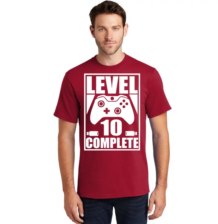 Level 10 Complete Video Gamer 10th Birthday Tall T-Shirt