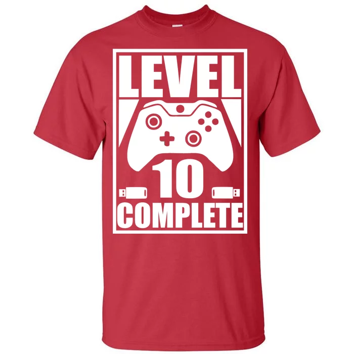 Level 10 Complete Video Gamer 10th Birthday Tall T-Shirt