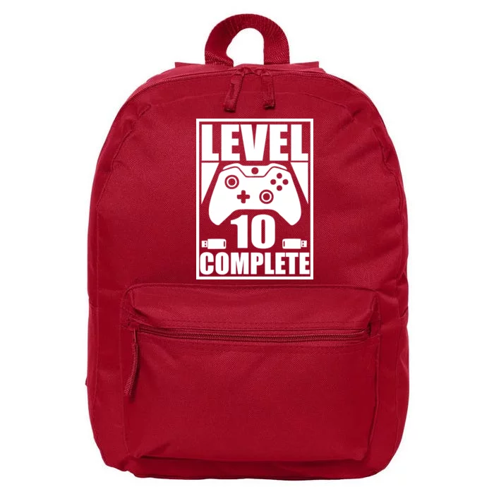 Level 10 Complete Video Gamer 10th Birthday 16 in Basic Backpack