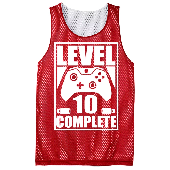 Level 10 Complete Video Gamer 10th Birthday Mesh Reversible Basketball Jersey Tank