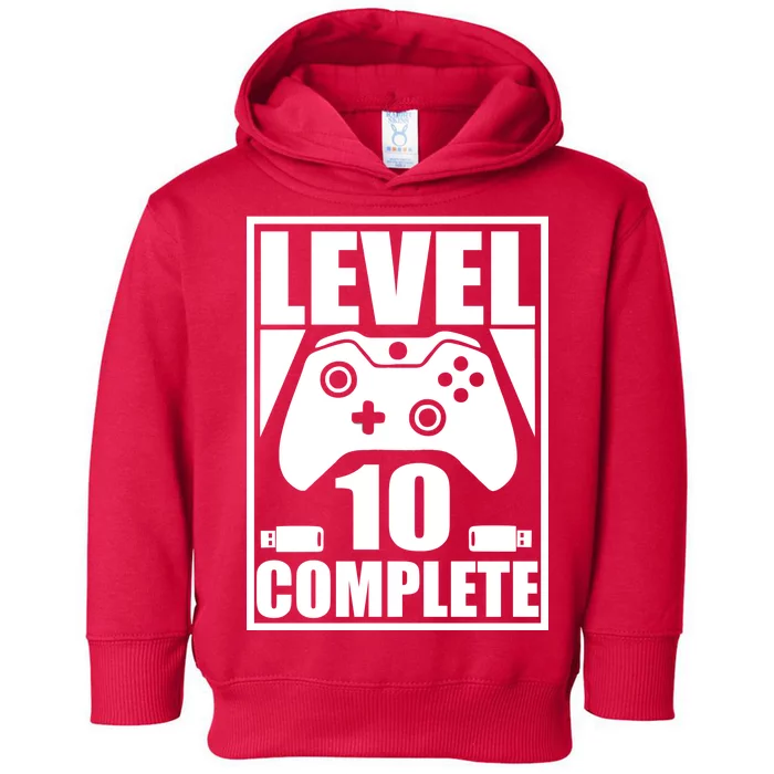 Level 10 Complete Video Gamer 10th Birthday Toddler Hoodie