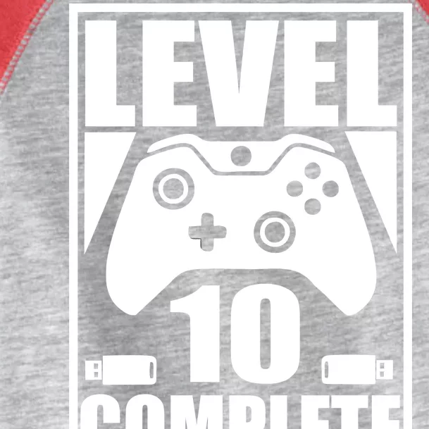 Level 10 Complete Video Gamer 10th Birthday Toddler Fine Jersey T-Shirt