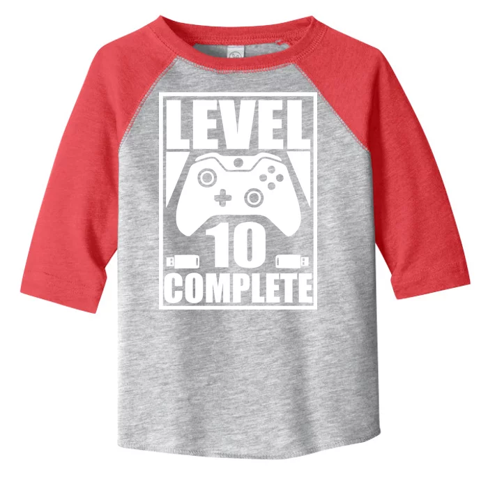 Level 10 Complete Video Gamer 10th Birthday Toddler Fine Jersey T-Shirt