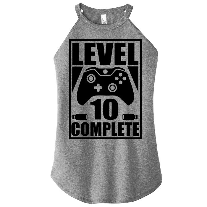 Level 10 Complete Video Gamer 10th Birthday Women’s Perfect Tri Rocker Tank