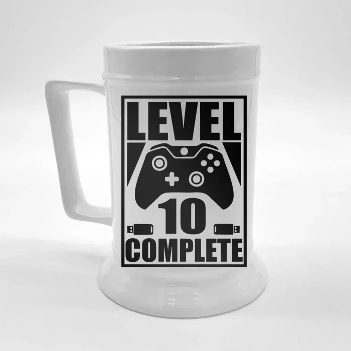 Level 10 Complete Video Gamer 10th Birthday Front & Back Beer Stein