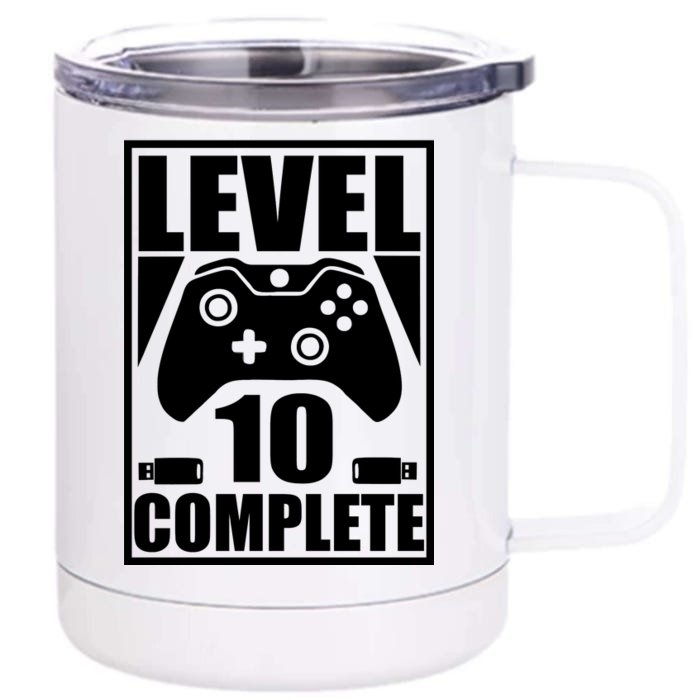 Level 10 Complete Video Gamer 10th Birthday Front & Back 12oz Stainless Steel Tumbler Cup