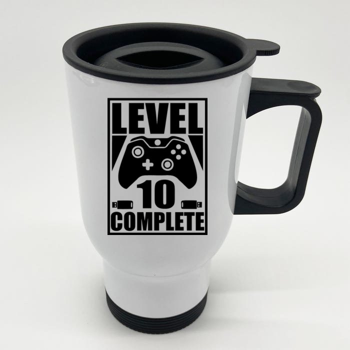 Level 10 Complete Video Gamer 10th Birthday Front & Back Stainless Steel Travel Mug