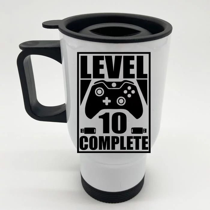 Level 10 Complete Video Gamer 10th Birthday Front & Back Stainless Steel Travel Mug