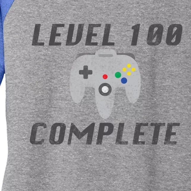 Level 100 Complete 100th Birthday Women's Tri-Blend 3/4-Sleeve Raglan Shirt