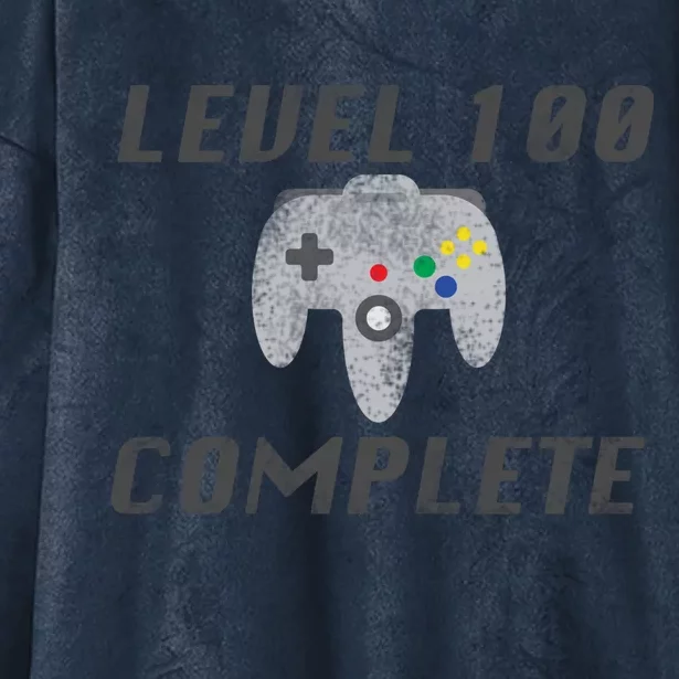 Level 100 Complete 100th Birthday Hooded Wearable Blanket