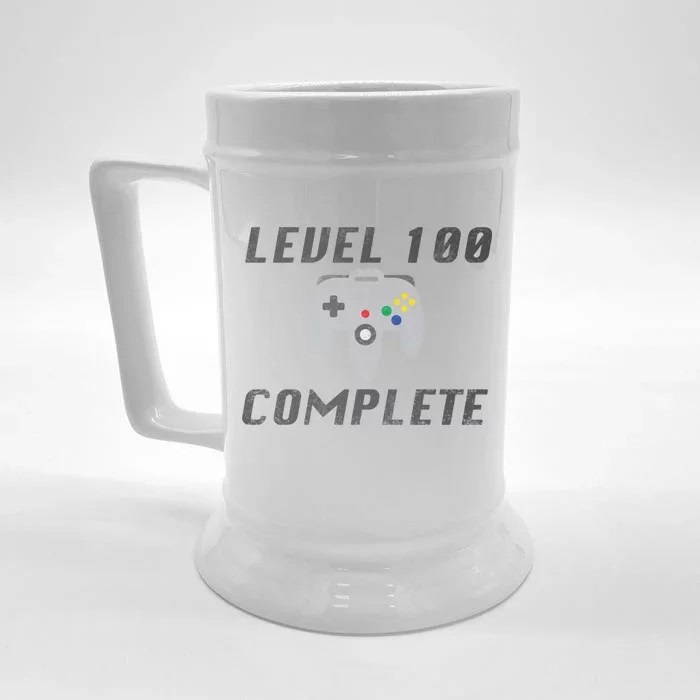 Level 100 Complete 100th Birthday Front & Back Beer Stein