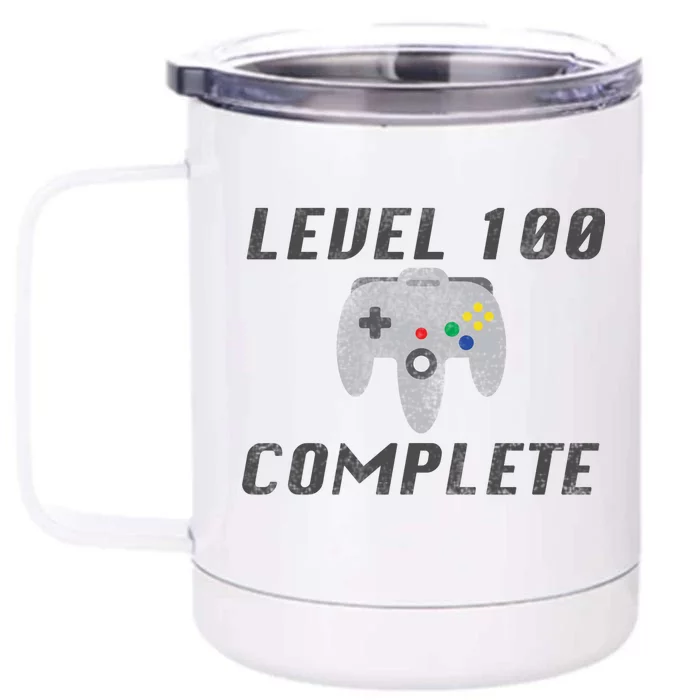 Level 100 Complete 100th Birthday Front & Back 12oz Stainless Steel Tumbler Cup