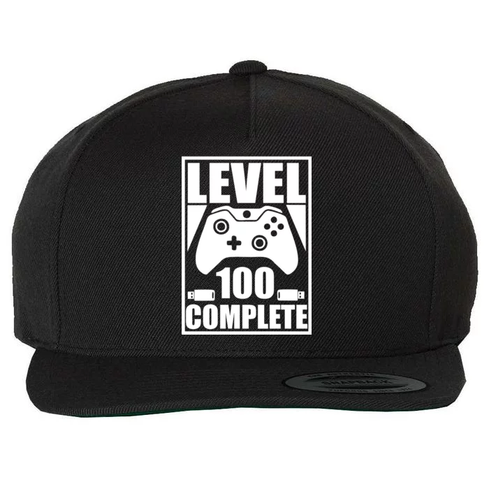 Level 100 Complete Video Gamer 100th Birthday Wool Snapback Cap