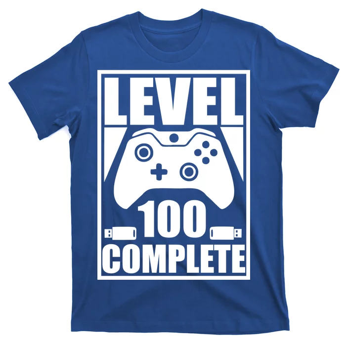 Level 100 Complete Video Gamer 100th Birthday T-Shirt