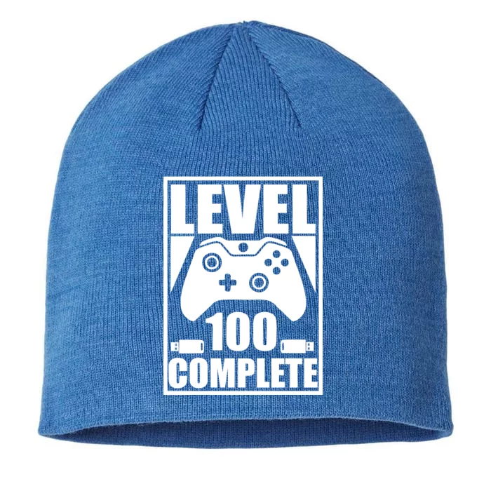 Level 100 Complete Video Gamer 100th Birthday 8 1/2in Sustainable Knit Beanie