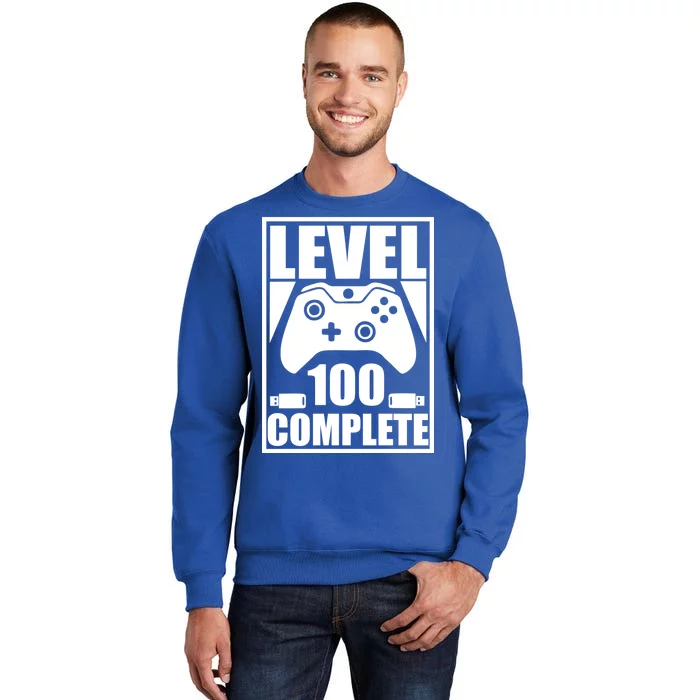 Level 100 Complete Video Gamer 100th Birthday Tall Sweatshirt