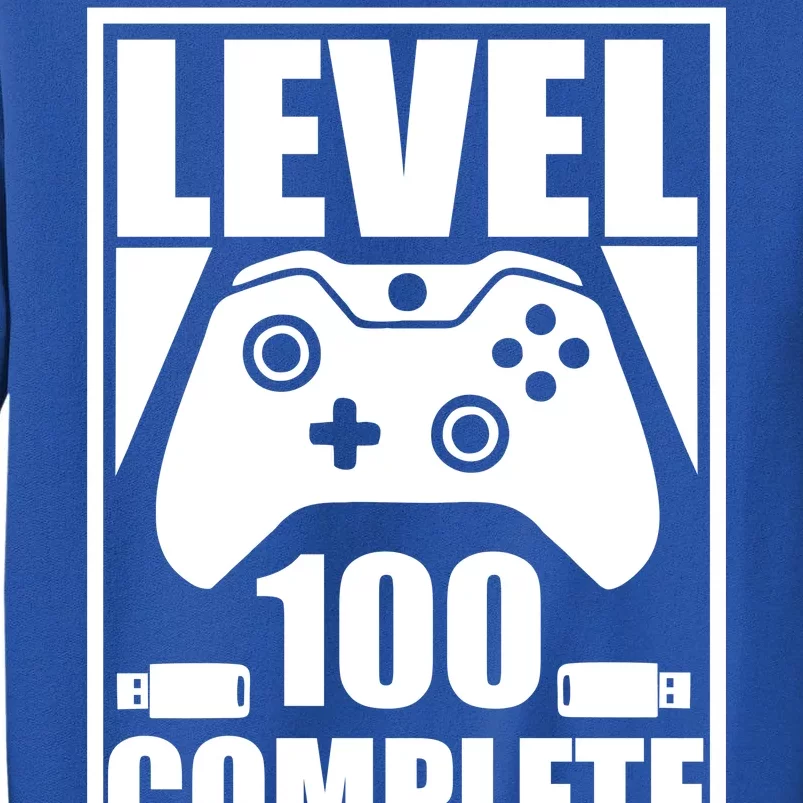 Level 100 Complete Video Gamer 100th Birthday Tall Sweatshirt