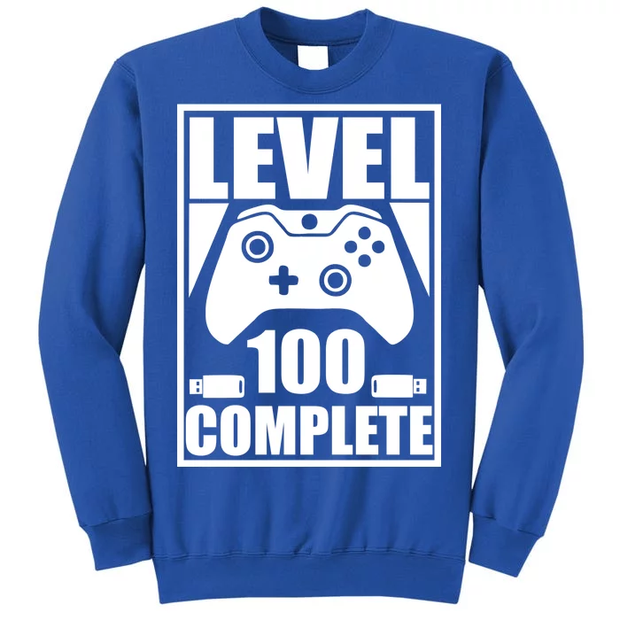 Level 100 Complete Video Gamer 100th Birthday Tall Sweatshirt