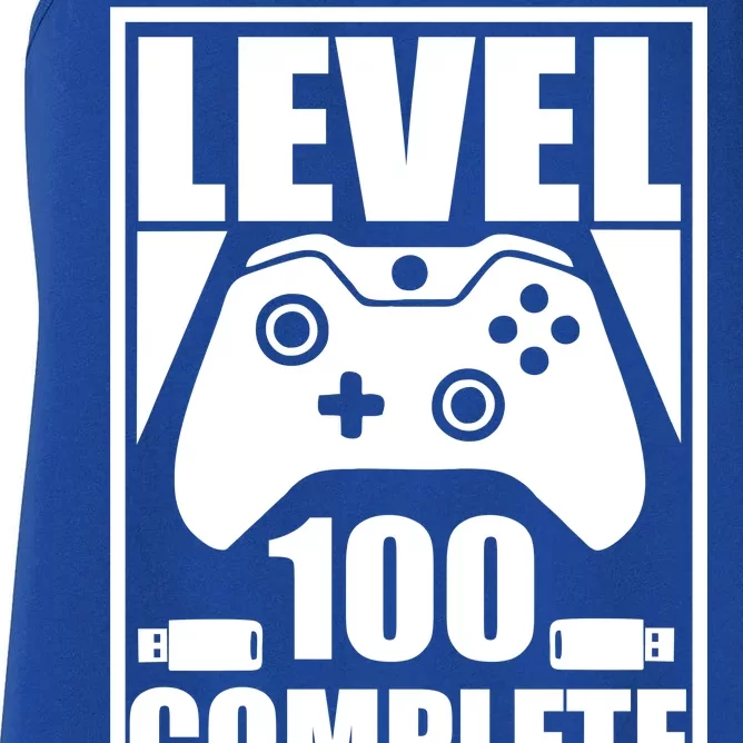 Level 100 Complete Video Gamer 100th Birthday Women's Racerback Tank