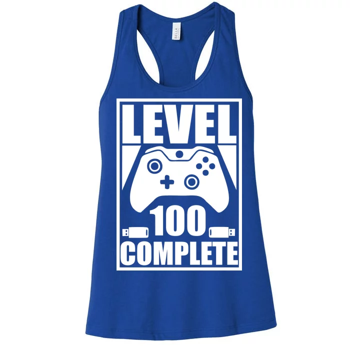 Level 100 Complete Video Gamer 100th Birthday Women's Racerback Tank