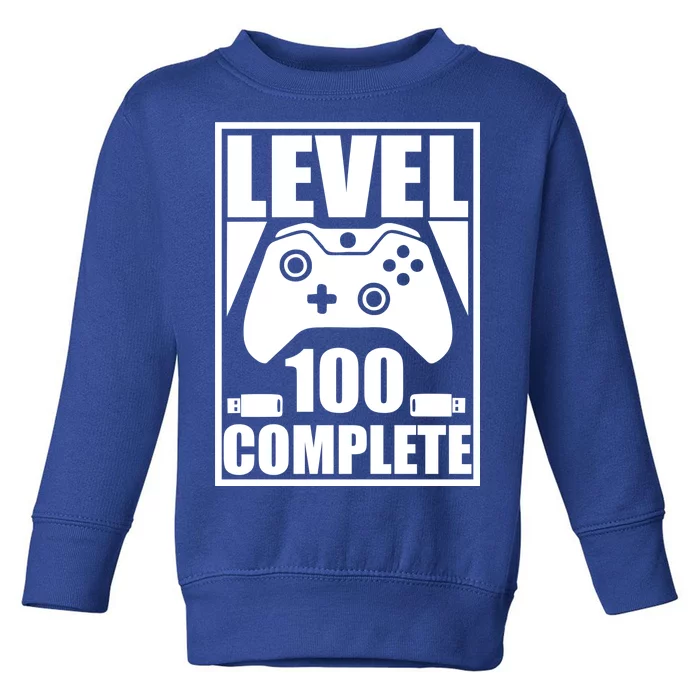 Level 100 Complete Video Gamer 100th Birthday Toddler Sweatshirt