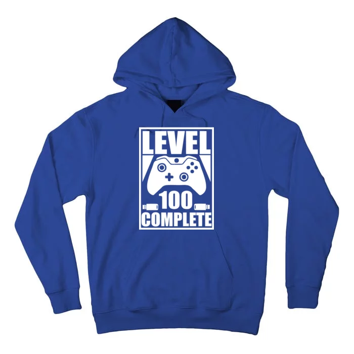 Level 100 Complete Video Gamer 100th Birthday Tall Hoodie