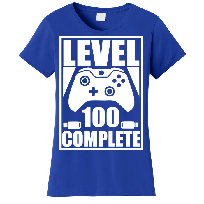 Level 100 Complete Video Gamer 100th Birthday Women's T-Shirt