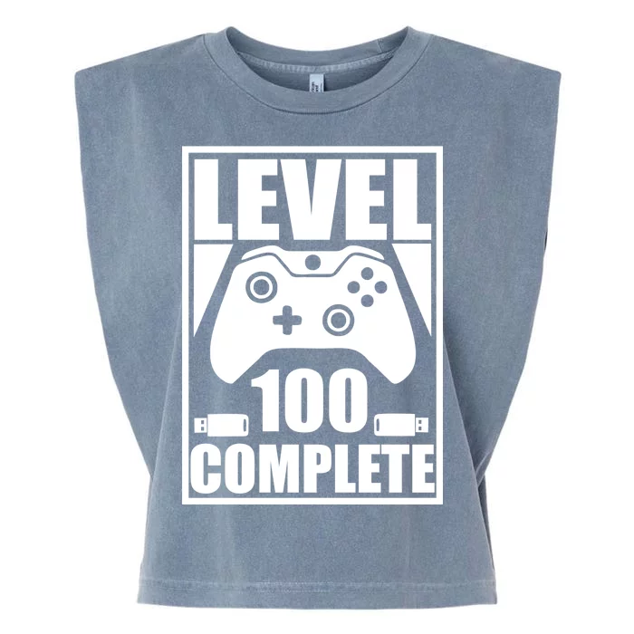 Level 100 Complete Video Gamer 100th Birthday Garment-Dyed Women's Muscle Tee