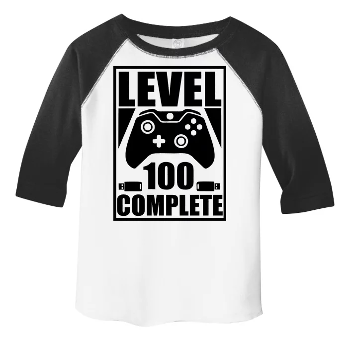 Level 100 Complete Video Gamer 100th Birthday Toddler Fine Jersey T-Shirt