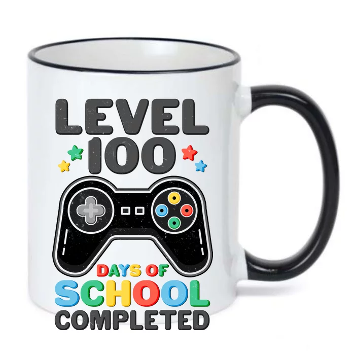 Level 100 Days Of School Completed Gamer Black Color Changing Mug