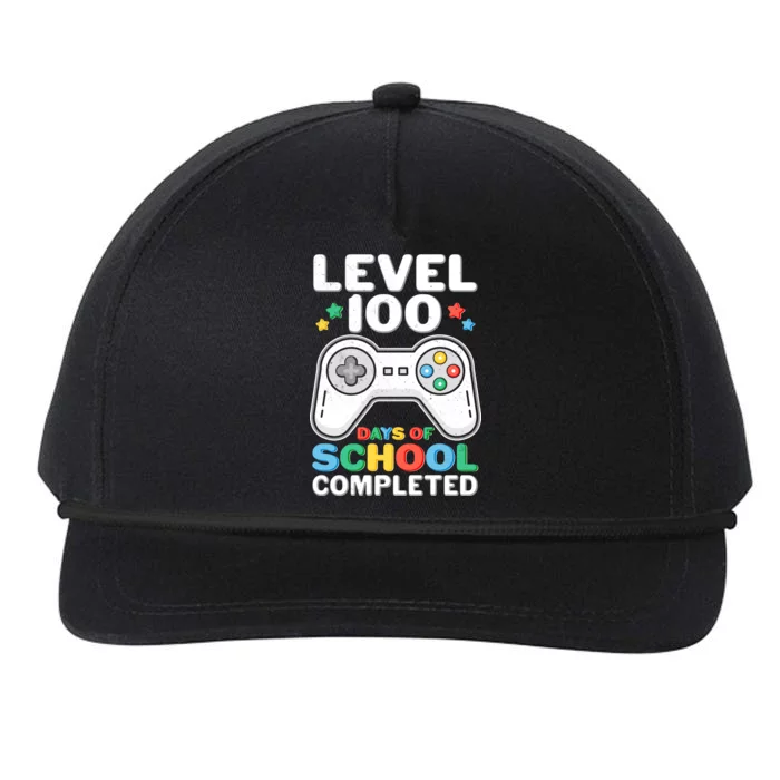 Level 100 Days Of School Completed Gamer Snapback Five-Panel Rope Hat