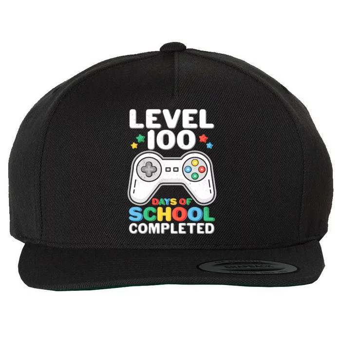 Level 100 Days Of School Completed Gamer Wool Snapback Cap