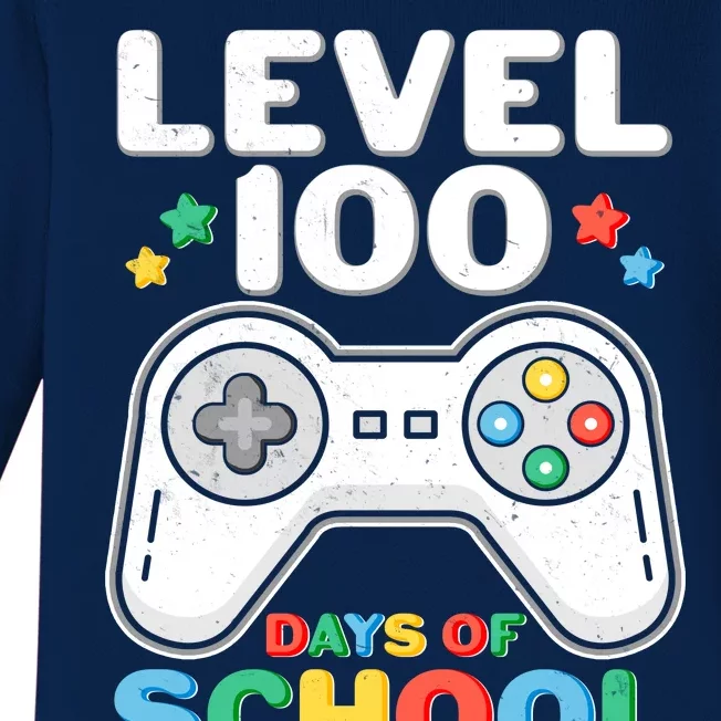 Level 100 Days Of School Completed Gamer Baby Long Sleeve Bodysuit