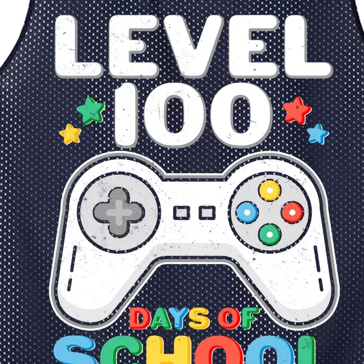 Level 100 Days Of School Completed Gamer Mesh Reversible Basketball Jersey Tank