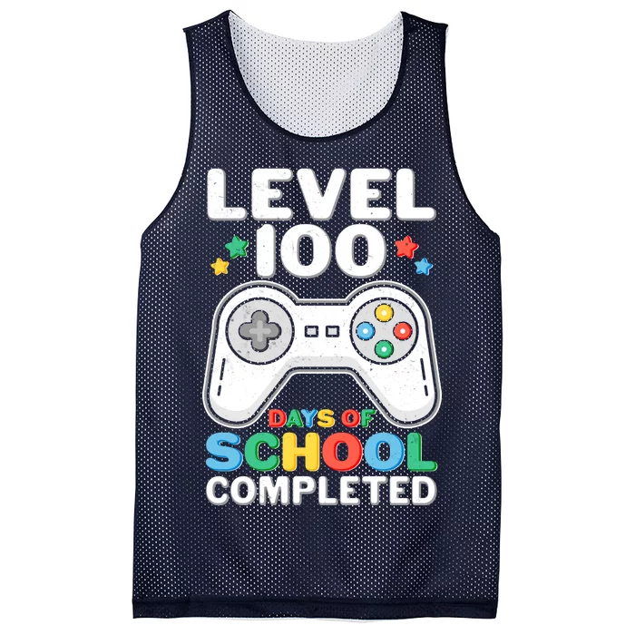 Level 100 Days Of School Completed Gamer Mesh Reversible Basketball Jersey Tank