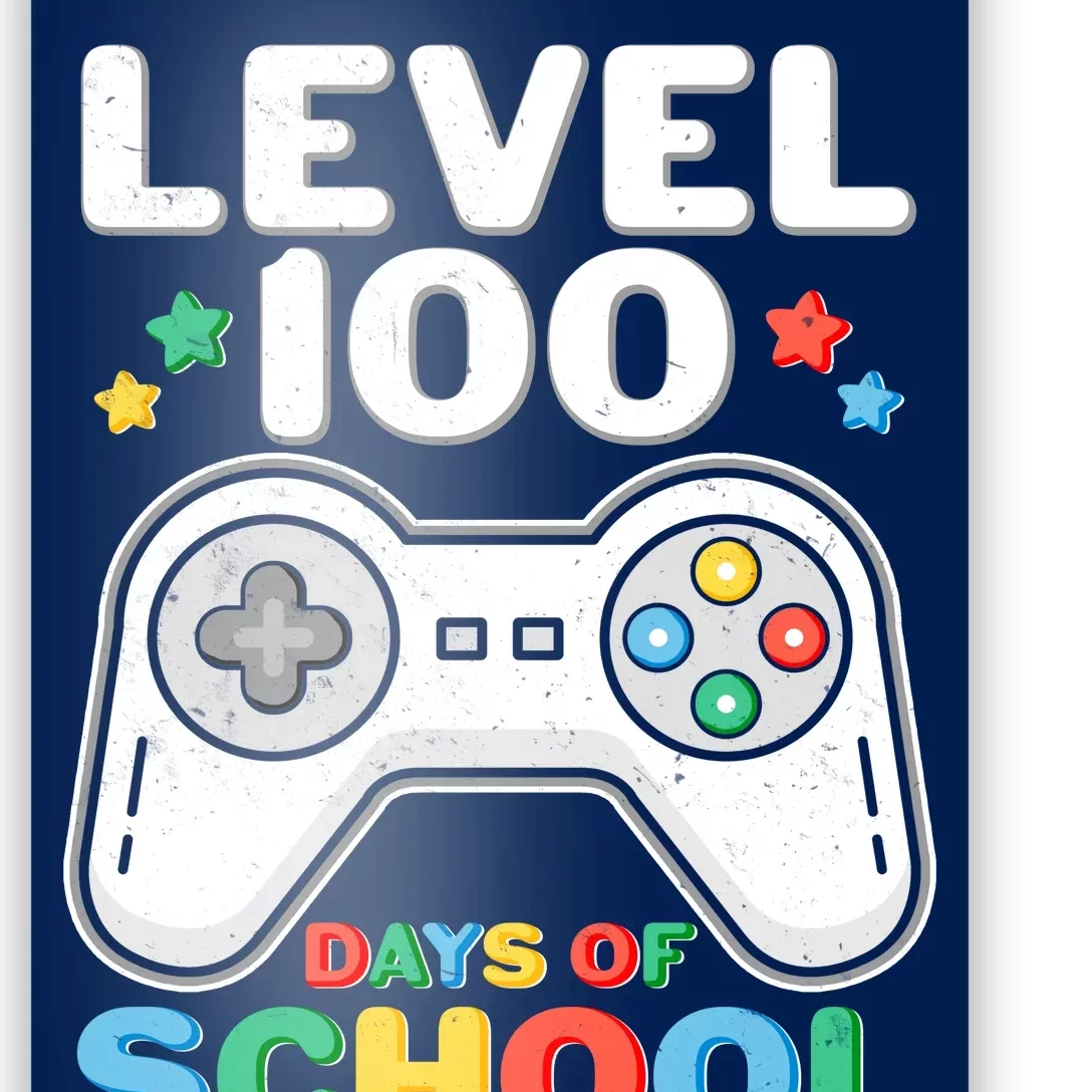 Level 100 Days Of School Completed Gamer Poster