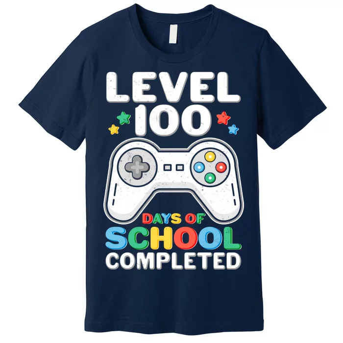 Level 100 Days Of School Completed Gamer Premium T-Shirt