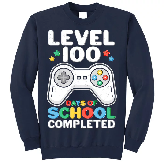 Level 100 Days Of School Completed Gamer Tall Sweatshirt