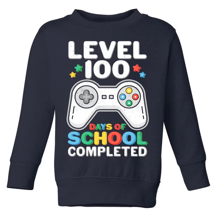 Level 100 Days Of School Completed Gamer Toddler Sweatshirt