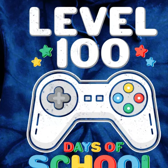 Level 100 Days Of School Completed Gamer Tie Dye Hoodie