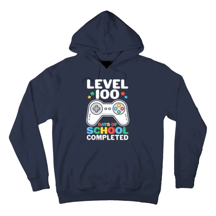 Level 100 Days Of School Completed Gamer Tall Hoodie