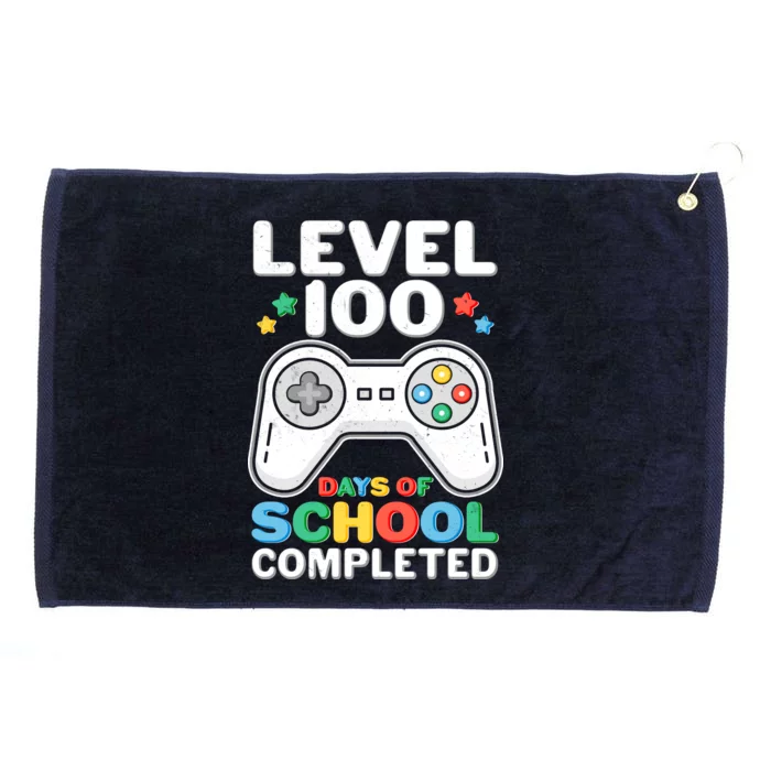 Level 100 Days Of School Completed Gamer Grommeted Golf Towel