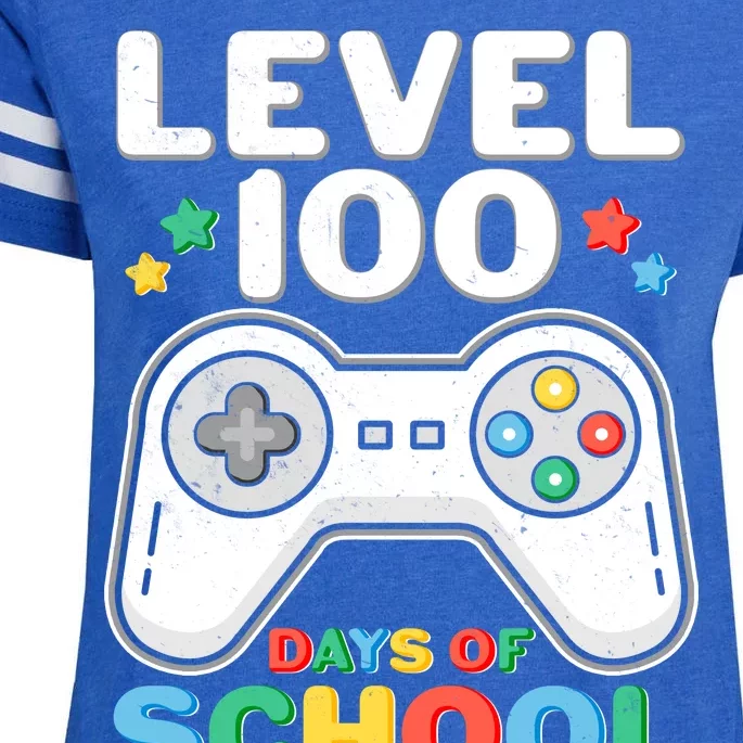 Level 100 Days Of School Completed Gamer Enza Ladies Jersey Football T-Shirt