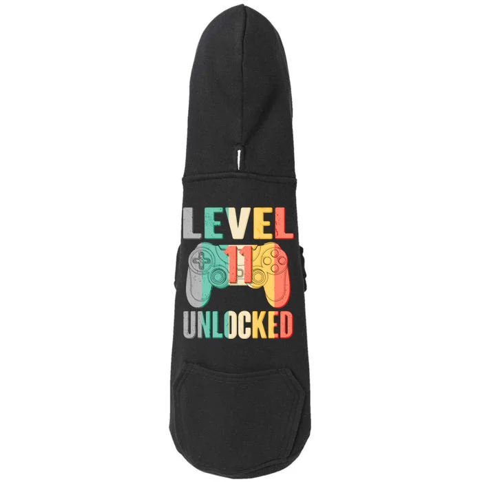 Level 11 Unlocked 11th Birthday Doggie 3-End Fleece Hoodie