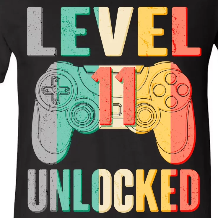 Level 11 Unlocked 11th Birthday V-Neck T-Shirt