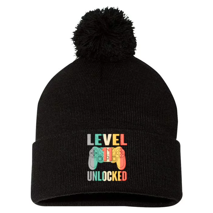 Level 11 Unlocked 11th Birthday Pom Pom 12in Knit Beanie